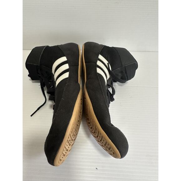 ADIDAS-MEN'S WRESTLING SHOES-BLACK/WHITE-HVC 2- SIZE 13 - Picture 3 of 7